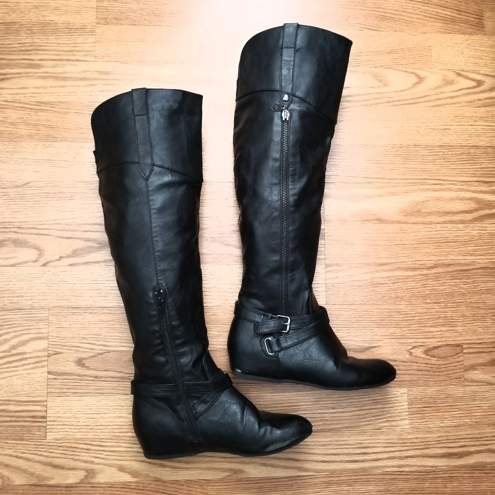 Over the Knee Boots - G by Guess - Faux Leather - Picture 1 of 8